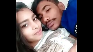 Hot Indian Lovers kissing each other with Boob press