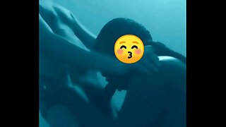 Busty Ebony girlfriend giving blowjob