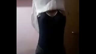 Girl remove dress in webcam