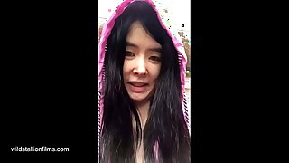 Chinese Teen stars in Bollywood Spectacular and then flashes big breasts outdoors in the rain