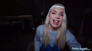 Public Agent Blonde Pizza Delivery girl with BIG NATURAL BOOBS gets her wet pussy filled
