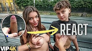 React: VIP4K. Two pretty Lesbians don'_t mind to having a Threesome with a stranger from the train